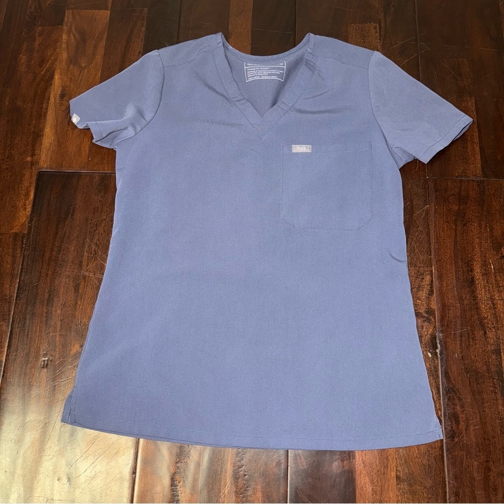 Figs Technical Collection VNeck Scrub Top Size XS Gray Blue